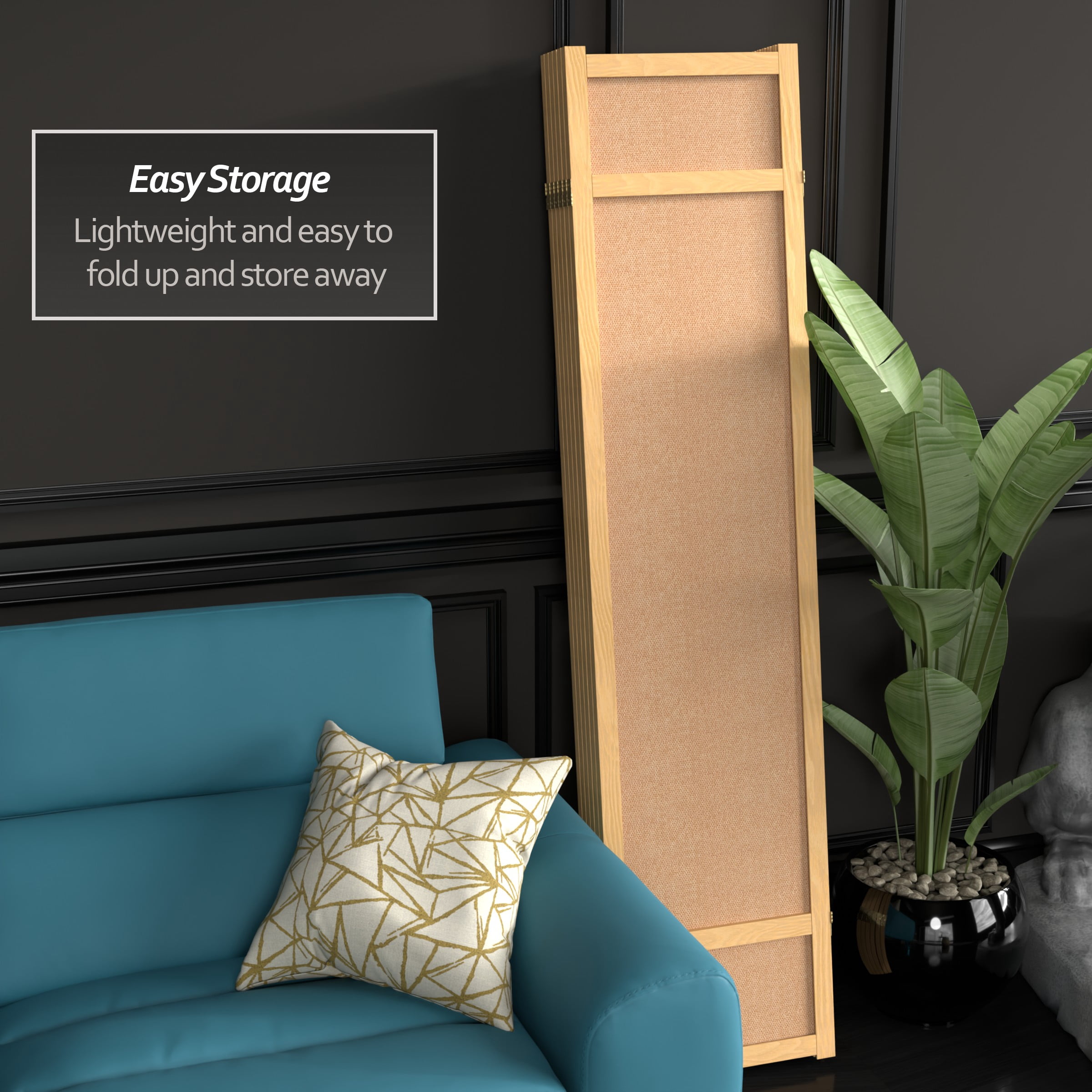 6 ft. Tall Jute Shoji Screen - 6 Panel - Natural