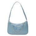 thumbnail image 1 of Retro mujer mariposa cadena axila bolsa Casual PU pequeños bolsos (azul) Likrtyny Para estrenar, 1 of 9