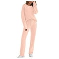 thumbnail image 2 of Pajamas for Women Set 2025 Fall Winter Lounge Long Sleeve Crewneck Pullover and Pants Pjs Set Womens Pajama Sets, 2 of 6