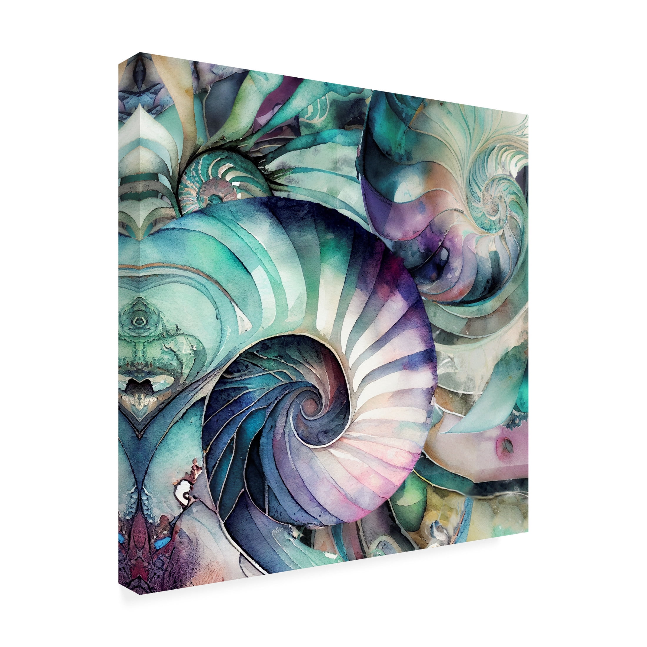 Canvas Wall Art - Sasha 'In The Wild Wild Sea IV' Wall Art for Living Room, Bedroom, or Office Décor by Trademark Fine Art - 18 x 18 Inches