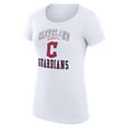 thumbnail image 2 of Women's G-III 4Her by Carl Banks White Cleveland Guardians Super-Slim Fit Lightweight Team Logo Graphic T-Shirt, 2 of 5