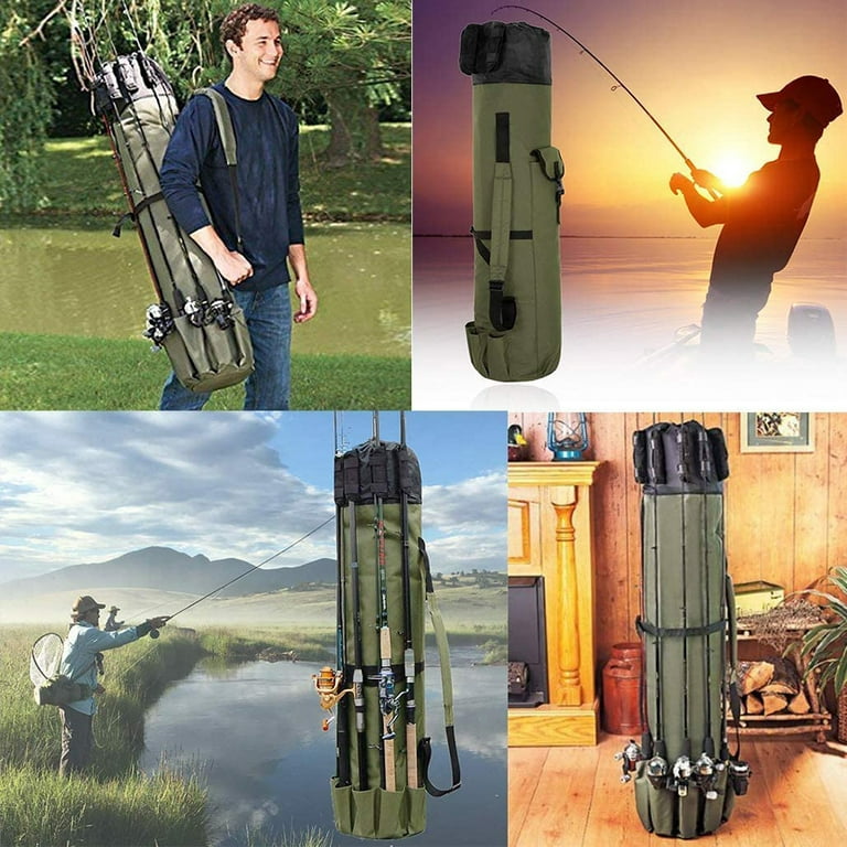 Fishing Pole Bag, Fishing Rod Bag Oxford Pole Holder Bag Travel Rod  Carrying Case Organizer Carrier Bag 