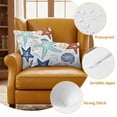 thumbnail image 5 of 2 Pack Outdoor Waterproof Throw Pillow Covers,Marine Starfish Shell Coral on White Decorative Square Patio Pillowcases for Chair Couch Sofa 16x16in, 5 of 9