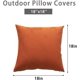 thumbnail image 1 of Funda de almohada impermeable para exteriores, funda de almohada impermeable para jardín de 45 * 45 cm, cojín de poliéster para sofá de jardín y silla con balcón (4 piezas, naranja) Zhivalor ZYY-3120, 1 of 2