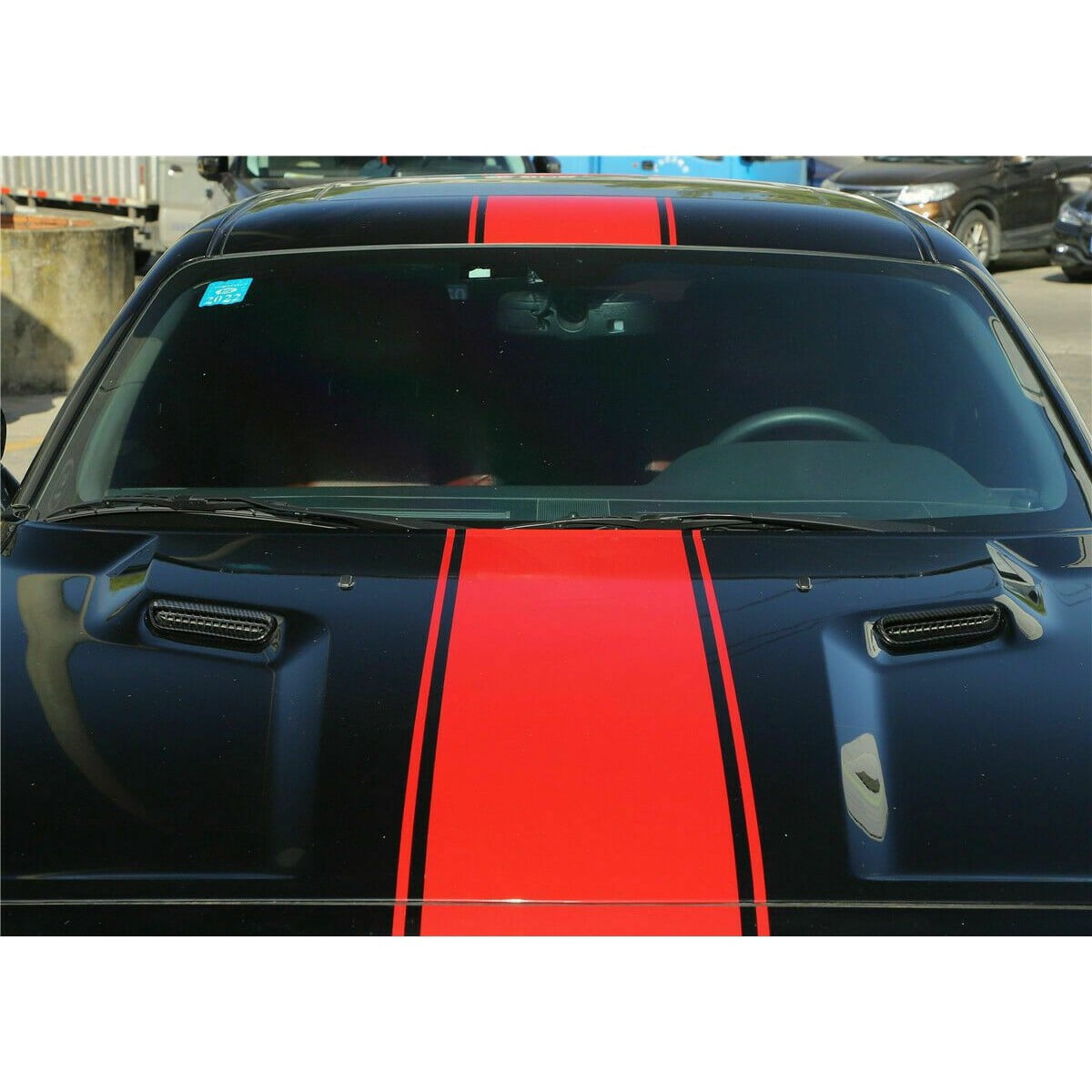 Zynkor Carbon Fiber Hood Scoop Air Vent Cover Trim Frame for Dodge for Challenger 2009-2014 Front Left Right Brushed 2 Pieces/Set-Pakcage FDC2CFHSAVCTF