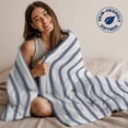 thumbnail image 5 of Throw Blanket for Couch Blue Stripe Soft Fleece Flannel Blankets Cozy Lightweight Blanket for Home Sofa Living Room Vertical Striped Bed Throws 30" x 40", 5 of 9