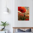 thumbnail image 4 of JRXY  Red Poppy Flower Wall Art Poppies Flower Field Sunset Landscape Canvas Prints Wall Decor Red Floral Picture for Bathroom Decor  12x16 in, 4 of 5