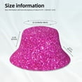 thumbnail image 6 of Kll Rose Red Glitter Bucket Hat For Women Men Packable Travel Beach Sun Hat Outdoor Rave Accessories Reflective Fisherman Cap, 6 of 9
