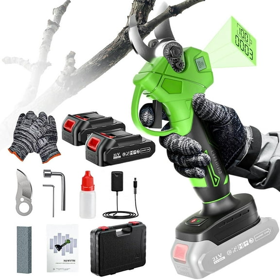 Electric Pruning Shears Cordless, 1.4'' Brushless Cordless Pruning Shears, Electric Shears for Gardening with 2 21V Batteries, Display, Electric Pruner Branch Cutter, Power Pruners Tree Trimmers