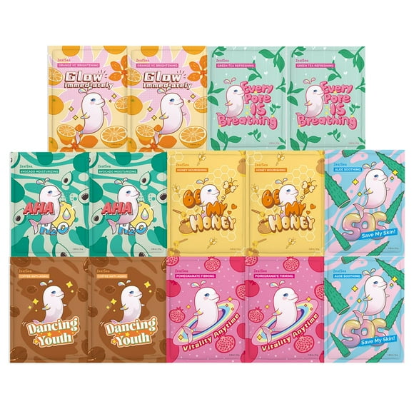 Mascarillas faciales ZealSea Skincare para mujeres y niños, paquete de 14
