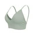 thumbnail image 3 of WCJM Gray Women's Solid Color Underwire Breathable Detachable Cotton Cup French Sports Bra, 3 of 3