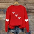 thumbnail image 5 of Women's Long Sleeve Tops Valentines Day Holiday Outfits Crewneck Sweatshirts Love Hearts Print Pullover Loose Fit (M, Red 01), 5 of 5