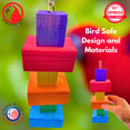 thumbnail image 4 of Bonka Bird Toys 1174 Big Bites Rainbow Wood Tower Large Chew Parrot Cage Toy Pet, 4 of 8