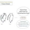 thumbnail image 2 of -SilverAnillo Ajustable Para Mujer - Anillo Para Pulgar De Plata De Ley 925 - Anillos De Plata Para Niñas - Juego De Anillos Para Dedo - Regalo Para Anillos De Promesa De Boda Día, 2 of 5