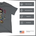 thumbnail image 4 of Tee Hunt Frida Kahlo Sugar Skull T-Shirt Calavera Day of The Dead Men's Tee, Charcoal, XX-Large, 4 of 5