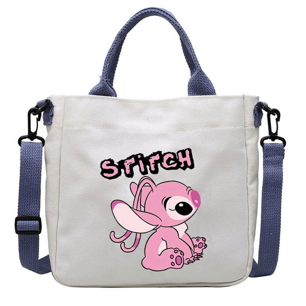 Bolso de lona de Disney Stitch para mujer, bolso de mano con dibujos animados de Lilo y Stitch, correa de hombro desmontable, bolso cruzado de gran capacidad