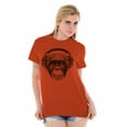 thumbnail image 3 of Smile Monkey Headphones Hipster Funny Plus Size Crewneck Graphic Tee Shirt Brisco Brands 5X, 3 of 4