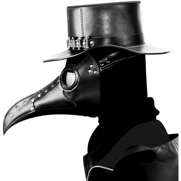 PU Leather Plague Doctor Mask, Halloween Costume Bird Death Mask