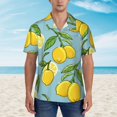 thumbnail image 4 of Easygdp Lemon Men's Hawaiian Shirts Print Lapel Short Sleeve for Beach, vacation, party, casual occasions - Medium, 4 of 9