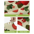 thumbnail image 4 of Beige Red Strawberry Bar Stool Covers Set of 4, Spring Floral Watercolor Summer Botanical Stretch Bar Chair Covers with Backs, Removable Pub Counter Height Chair Cover for Kitchen Dining Room Cafe, 4 of 7