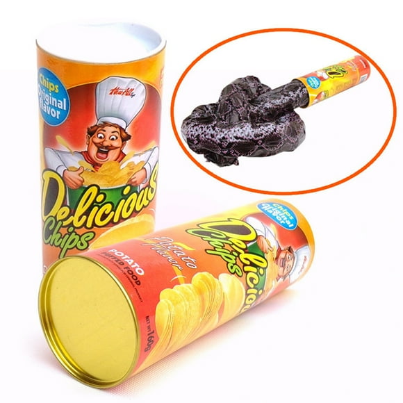 Amyove Jouets Amusants en Plastique Chips de Pomme de Terre Peuvent Sauter Faux Serpent Blague Farce Jouet pour la Journée du Poisson