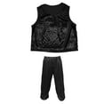 thumbnail image 4 of Kids Dance Sequin Black Dance Sleeveless Tank Top and Pants Set Girls Clothes Performance Dancewear 8-9 Years, 4 of 4
