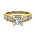 thumbnail image 4 of Princess Cut Diamond Engagement Ring Riviera Shank 1.10 CT TW 14K Gold (G,SI), 4 of 5
