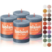Bolsius Twilight Blue Rustic Pillar Candles 2.75" X 3.25" Summer Décor - Christmas Décor Candles Set Of 4