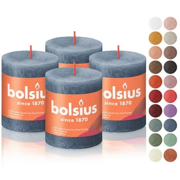Bolsius Twilight Blue Rustic Pillar Candles 2.75" X 3.25" Summer Décor - Christmas Décor Candles Set Of 4
