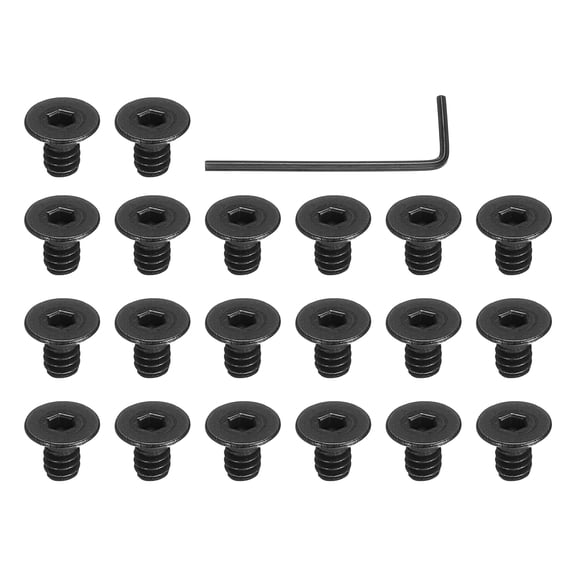 #4-40 x 3/16 Inch Flat Head Socket Cap Screws Hex Drive Machine Screws with Hex Spanner 20 Pcs