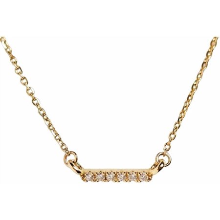 Cubic Zircon Gemstone Pendant Necklace, Natural Cubic Zircon Necklace, CZ BAR Necklace, April Birthstone, Womens Pendant Necklace, Gold Plated, 925 Sterling Silver Necklace, Wedding, Anniversary
