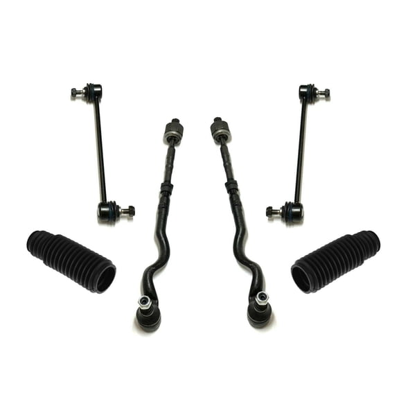 8 Pc Front Suspension Kit Rack and Pinion Bellow Boots Inner & Outer Tie Rod Ends Sway Bar Links Fits select: 2001-2006 BMW 325, 2003-2005 BMW Z4