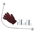 thumbnail image 3 of OUNONA Tringle de Rideau de Douche Courbée Réglable 3 Pcs en Métal Argenté avec Installation Facile Sans Perçage, 3 of 8