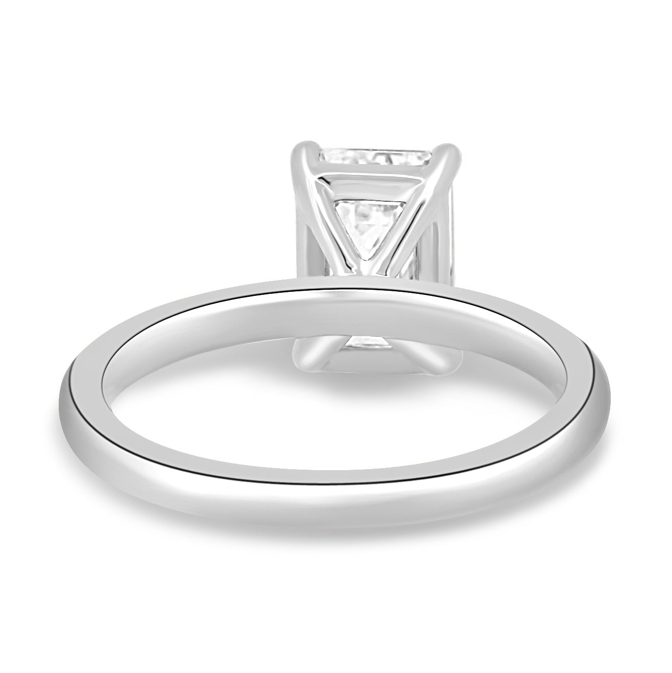 ESTE ORIGIN 2Ct Emerald Cut Moissanite Solitaire Ring in 10K White Gold Emerald Ring for Women – Emerald Engagement Ring, US 4.