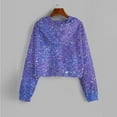 thumbnail image 4 of Xudanell Cropped Hoodie Women Tie Dye Sweatshirt Streetwear Hoodie Crop Tops for Women Dark Purple L, 4 of 5