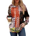 thumbnail image 2 of Hoodies For Women Oversized Winter Cute Sweatshirts Pullover Trendy Fall Clothes, Retro Print Lightweight Design without Pockets for Fall Winter Fashion and Comfort,Saffron,XL, 2 of 8