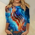 thumbnail image 2 of Summer Cleans 3/4 Sleeve Tops For Women Scooped Neck Sequined Tee Shirts Pullover Sweater Blouses Independence Day Patriotic T-Shirts Vintage Causal Tunics Tees Beach Vacation Clothes, 2 of 5