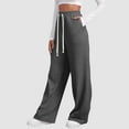 thumbnail image 6 of GEWSEY Women's Sweatpants Straight Leg High Waist Casual Drawstring Sweat Pants Workout Athletic Joggers with Pockets Dark Gray, XXL, 6 of 7
