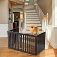 thumbnail image 4 of AEGFKDFreestanding Pet Gate for Dogs - 4 Panels Indoor Foldable Dog Fence for Stairs, Hallways, or Doorways - 82x24-Inch Freestanding Dog Gates, Brown, 4 of 8