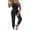 14# Black, variant on Womens One Piece Adjustable Straps Cargo Casual Overalls Suspenders Lace Up Tight High Waist Sleeveless Jumpsuits Black S