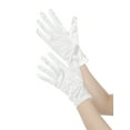 thumbnail image 4 of INSPIRE CHIC Solid Color Satin Full Finger Gloves Wrist Length Short Gloves for Women White One Size, 4 of 6