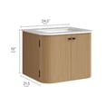 thumbnail image 3 of Zia 24" Wall-Mount Bathroom Vanity with Marble Sink in Natural, 3 of 11