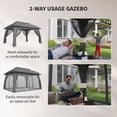 thumbnail image 5 of Outsunny 10' x 13' Patio Gazebo with Netting & Curtains, Dark Gray, 5 of 10