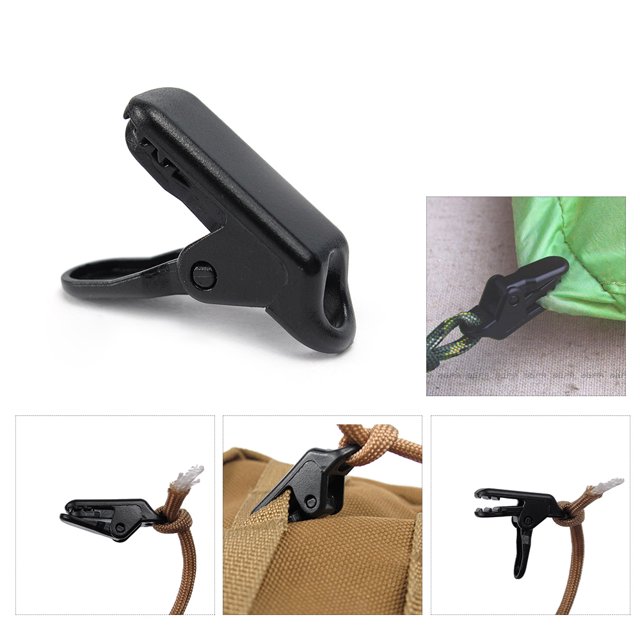 Paquete de Equuos de 10 Clamp de Tello Clampes de Lona Snap Hangers Carpa Camping Supervivencia Aprieta HerramientA