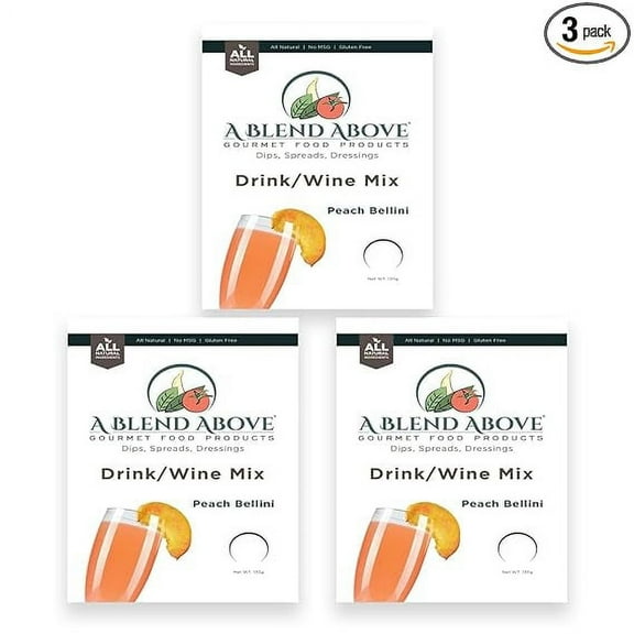 A Blend Above Peach Bellini Wine/Drink Mix, 3-Pack, Shelf-Stable, Gluten-Free