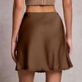 thumbnail image 5 of JIAYUE Women's Skirts Satin Mini A Line Solid Color High Waist Elastic Cute Silk For Daily Wear Female Trendy Skirt, 5 of 6