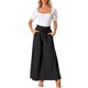 thumbnail image 2 of Pantalones de pierna ancha de cintura alta con cordón elástico y bolsillo para mujer INSPIRE CHIC, color negro, talla M, 2 of 6