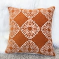 thumbnail image 3 of LiviNest Burnt Orange Throw Pillow: Boho Geometric Embroidered Cushion with Velvety Feel - 20x20 Inch Decorative Pillow Cover for Sofa & Bed, 3 of 6