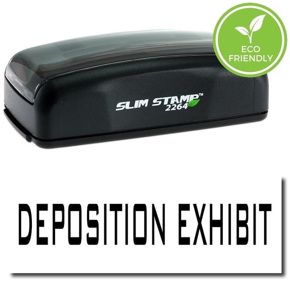 Large Pre-Inked Deposition Exhibit Stamp with Red Ink