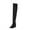 Black, variant on Fesfesfes Chelsea Boots for Teen Girls Stretch Knit Thick Heel Pointed Toe Are Thin Leopard Print Over The Knee Long US:6(37)